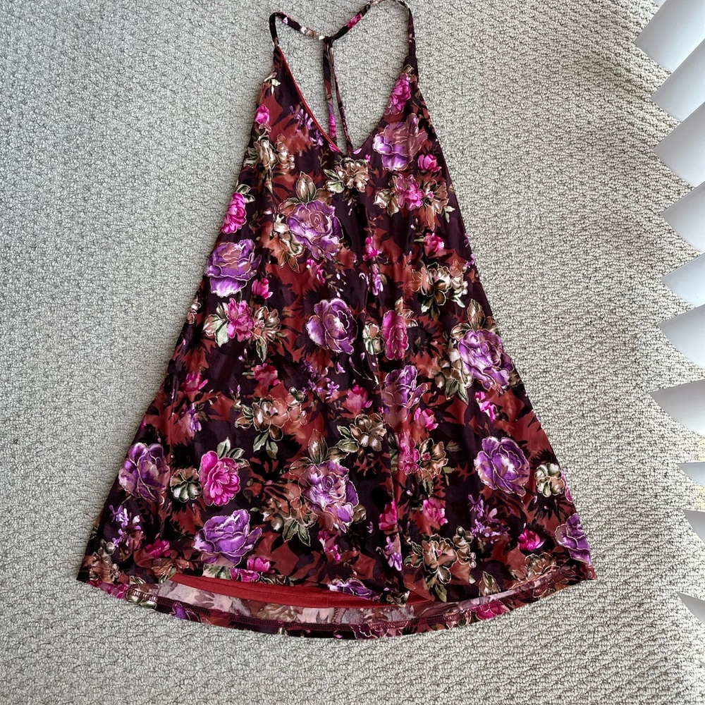 Velvet Floral Mini Dress
